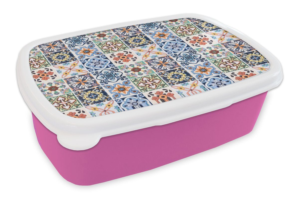 maximaler Diskontsatz MuchoWow Lunchbox Design - Mädchen, Snackbox, Brotbox Abstrakt, - - Kunststoff (2-tlg), Erwachsene, Brotdose Blumen Kunststoff, rosa - Blau für Orange Kinder