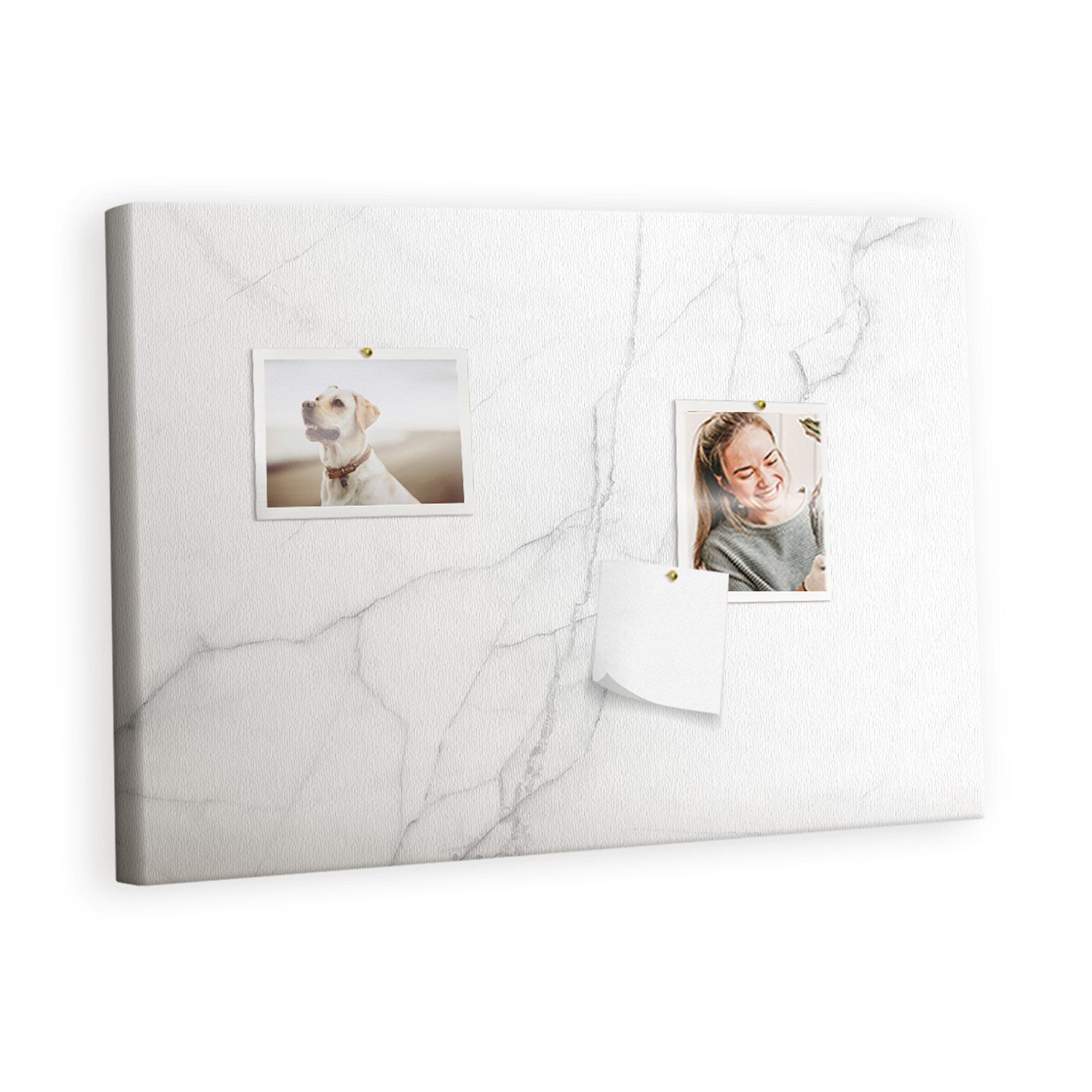 Tulup Pinnwand Pinnwand Dekorativer Marmor Memoboard für Zuhause inkl. Pinnnadeln, Dekorativer Marmor, Weiß