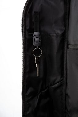 r-bag Schulranzen Anti-Diebstahl Rucksack FORGE Schwarz (1 Stück), Diebstahlsicher, USB-Eingang, Kofferhalterung