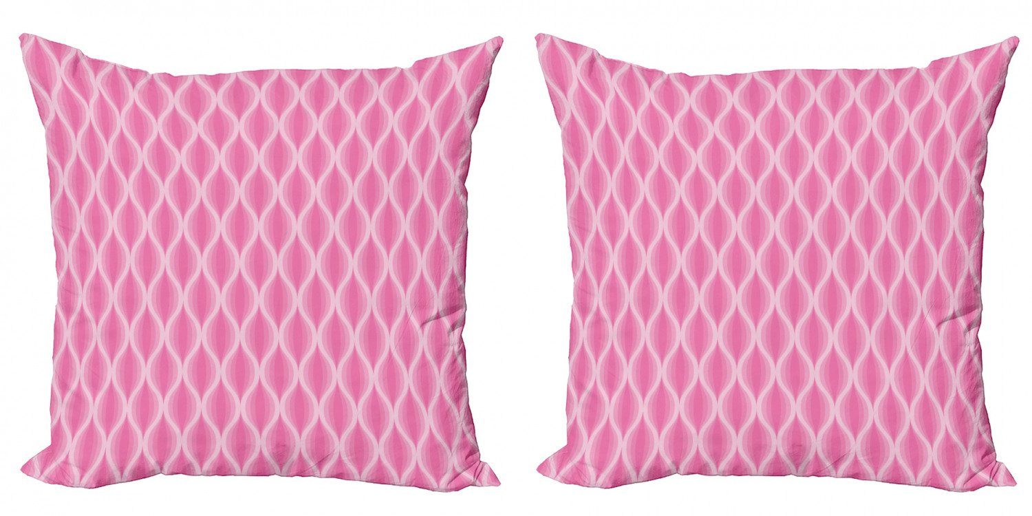 Kissenbezüge Modern Accent Doppelseitiger Digitaldruck, Abakuhaus (2 Stück), Pink und Weiß Pastel Ogee Linie
