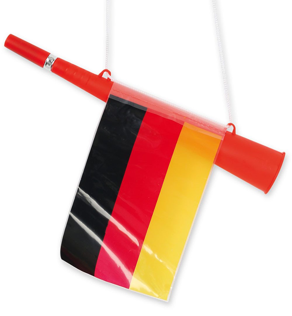 Trillerpfeife Deutschland XXL Fan Tröte 36 cm Horn Blaster mit Fahne EM WM