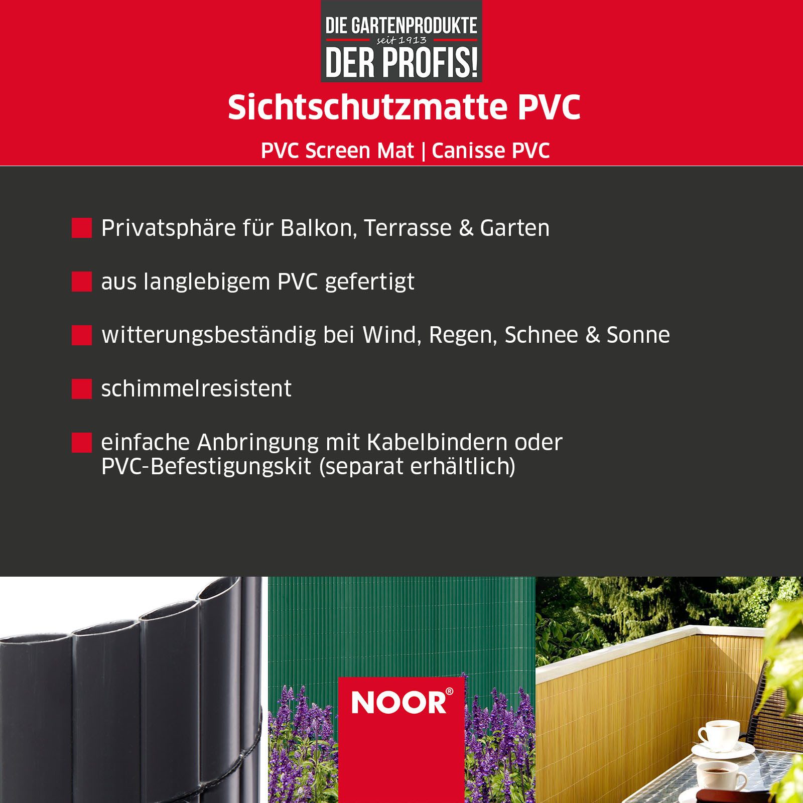 NOOR Sichtschutzzaunmatten PVC Sichtschutzzaun, Sichtschutzmatte aus günstig online kaufen