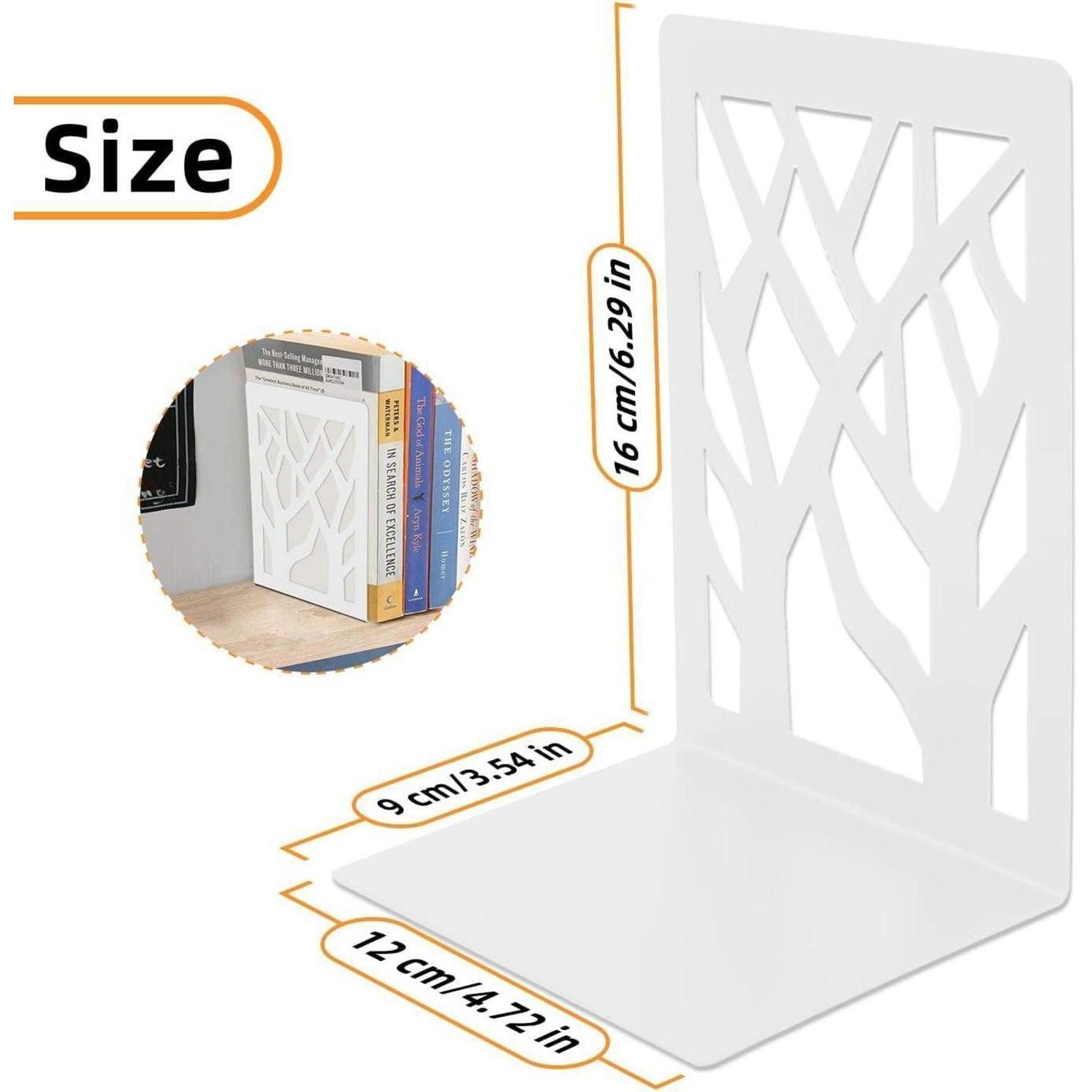 LuxusKollektion Buchstütze Buchstützen Metall Bücherhalter Regal Bookends DVDs Weiss 1 Paar