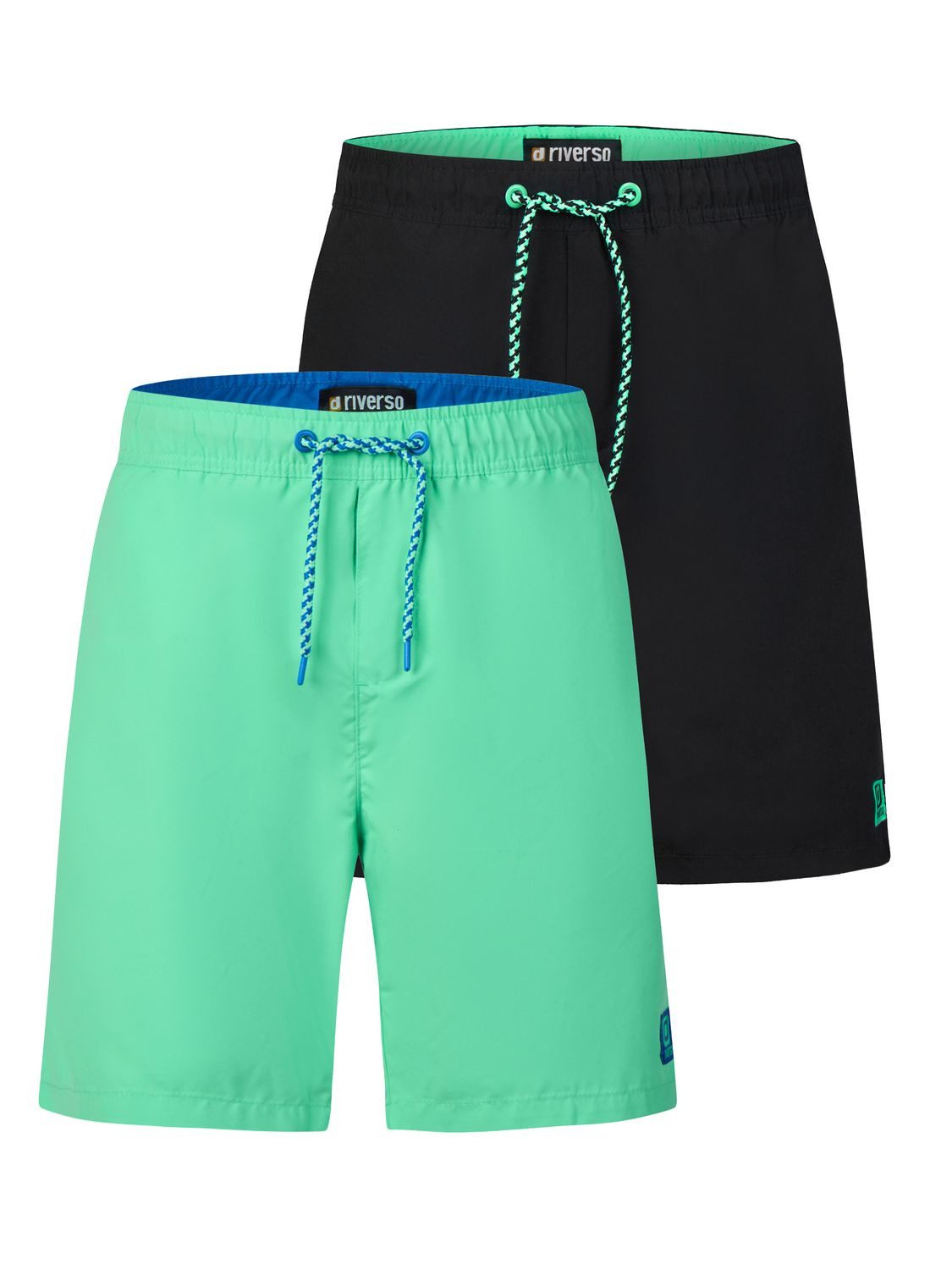 riverso Badeshorts Herren Badehose RIVDavid Regular Fit (2-St) Sportshorts mit Kordelzug