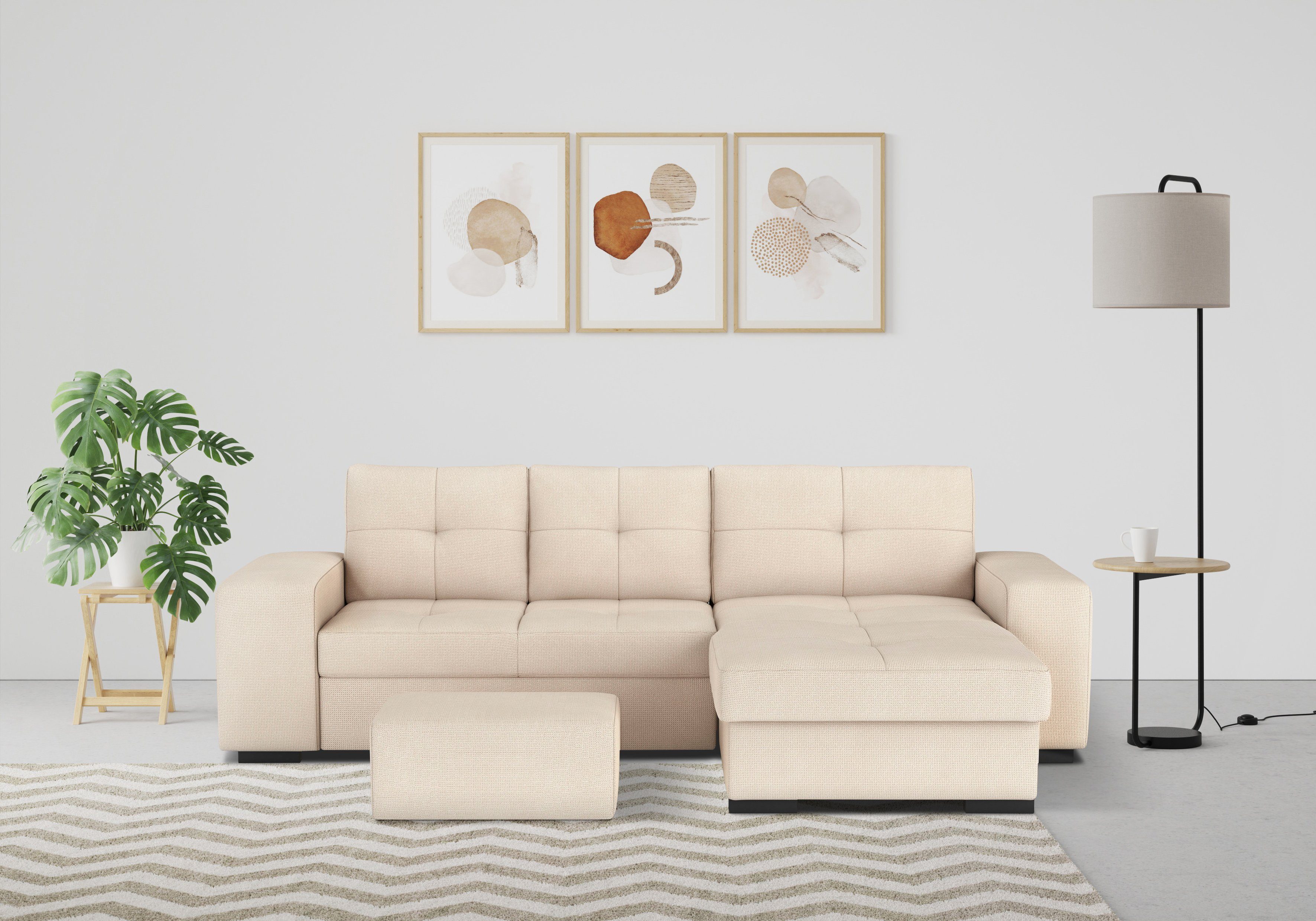 COTTA Ecksofa Mattina L-Form, mit Hocker, günstig online kaufen