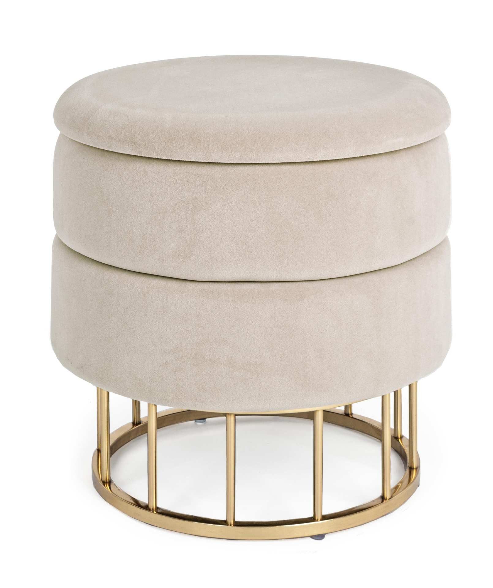 Bizzotto Hocker Pavlina in Samt-Optik, Beige günstig online kaufen