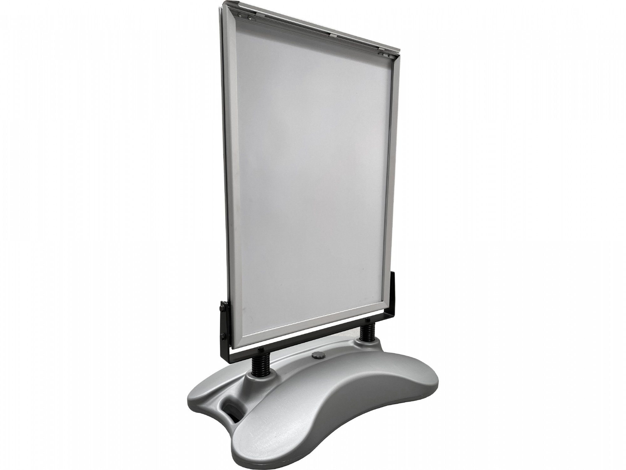 LMG Germany Standtafel Plakatständer DIN A1 auf Rollen, befüllbar mit Sand oder Wasser., befüllbarer Standfuß, doppelseitig nutzbar, Rollen, windstabil