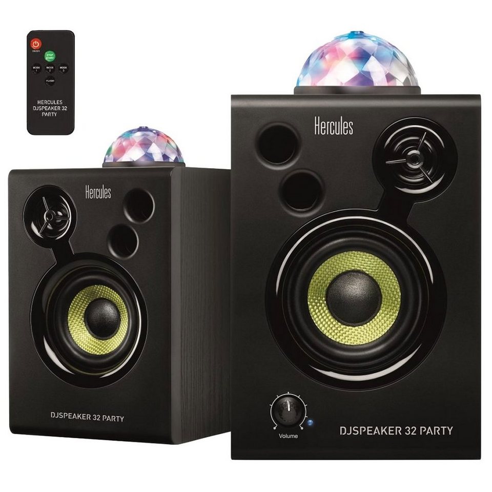 HERCULES DJ Speaker 32 Party-Lautsprecher (Monitor-Boxen, 30 W),  Hochqualitativer Sound: 2 x 15 Watt Effektivleistung, 60 Watt  Spitzenleistung
