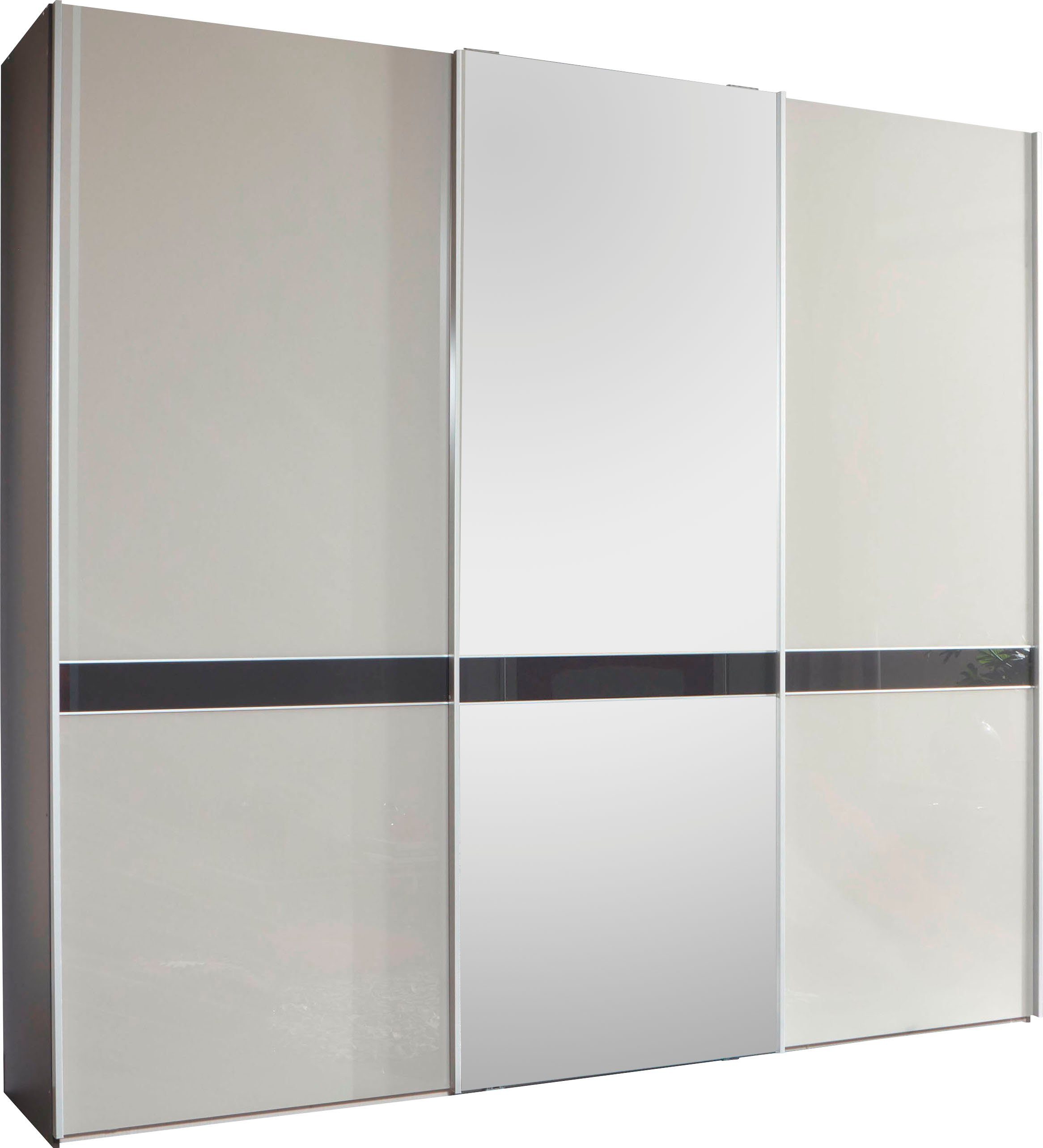 WIEMANN Schwebetürenschrank Rialto hochwertige Glas- und Spiegelfront mit Querriegel