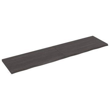 furnicato Tischplatte Dunkelbraun 200x50x(2-4)cm Massivholz Eiche