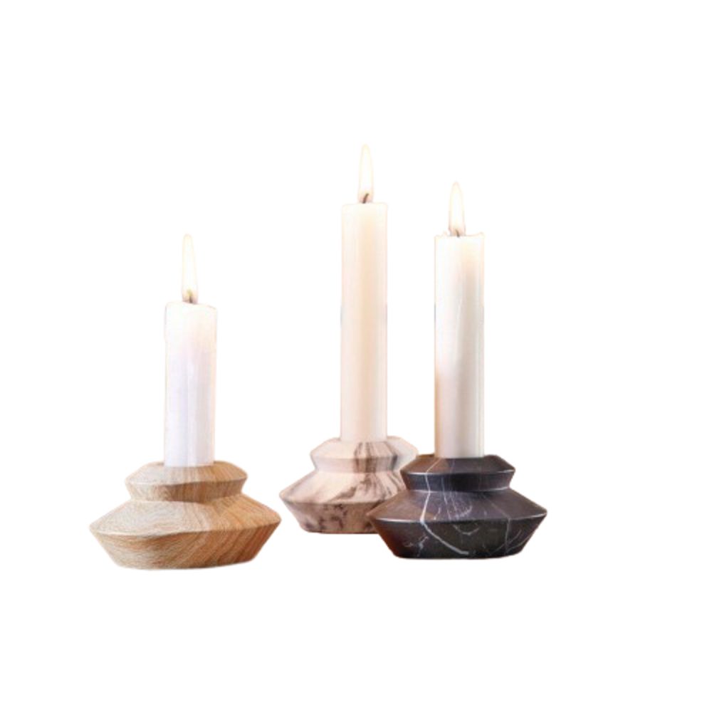 Home-trends24.de Kerzenhalter Marmor Optik Stabkerzenhalter Kerzenhalter Kerzenständer 3er Set (3 St)