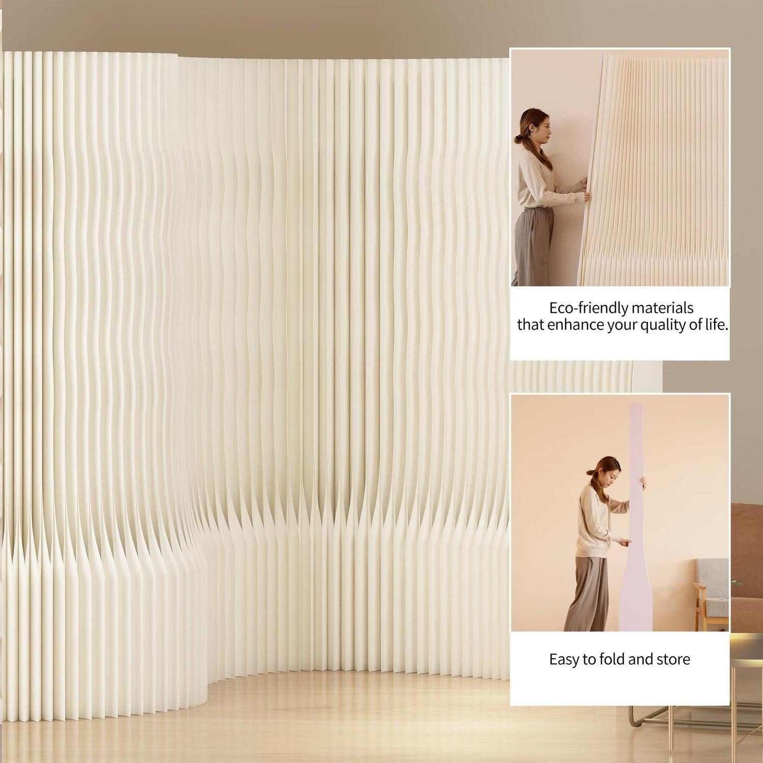 LuxusKollektion Stellwand Faltbarer Raumteiler Bildschirm 2m x 4m (1 St)