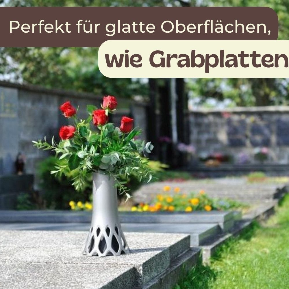 GarPet Bodenvase Grabvase mit Sockel Friedhofvase Grab Vase Friedhof Wetterfeste Vase – Bild 5 von 5