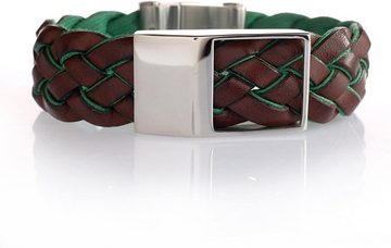 Karisma Lederarmband Karisma Unisex Leder Armband - Farbe Braun und Grün - mit Platte Breite 20mm BG174.10.BW.GR-22cm