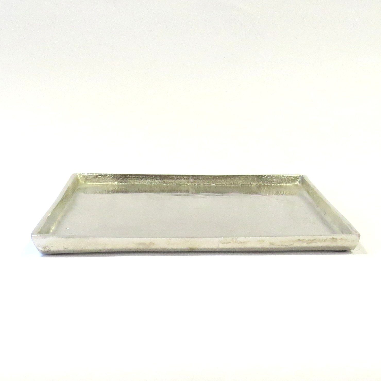 colmore Dekotablett Untersetzer Metall Modern Quadrat 26 Silber Colmore Kerzentablett cm Teller Tablett