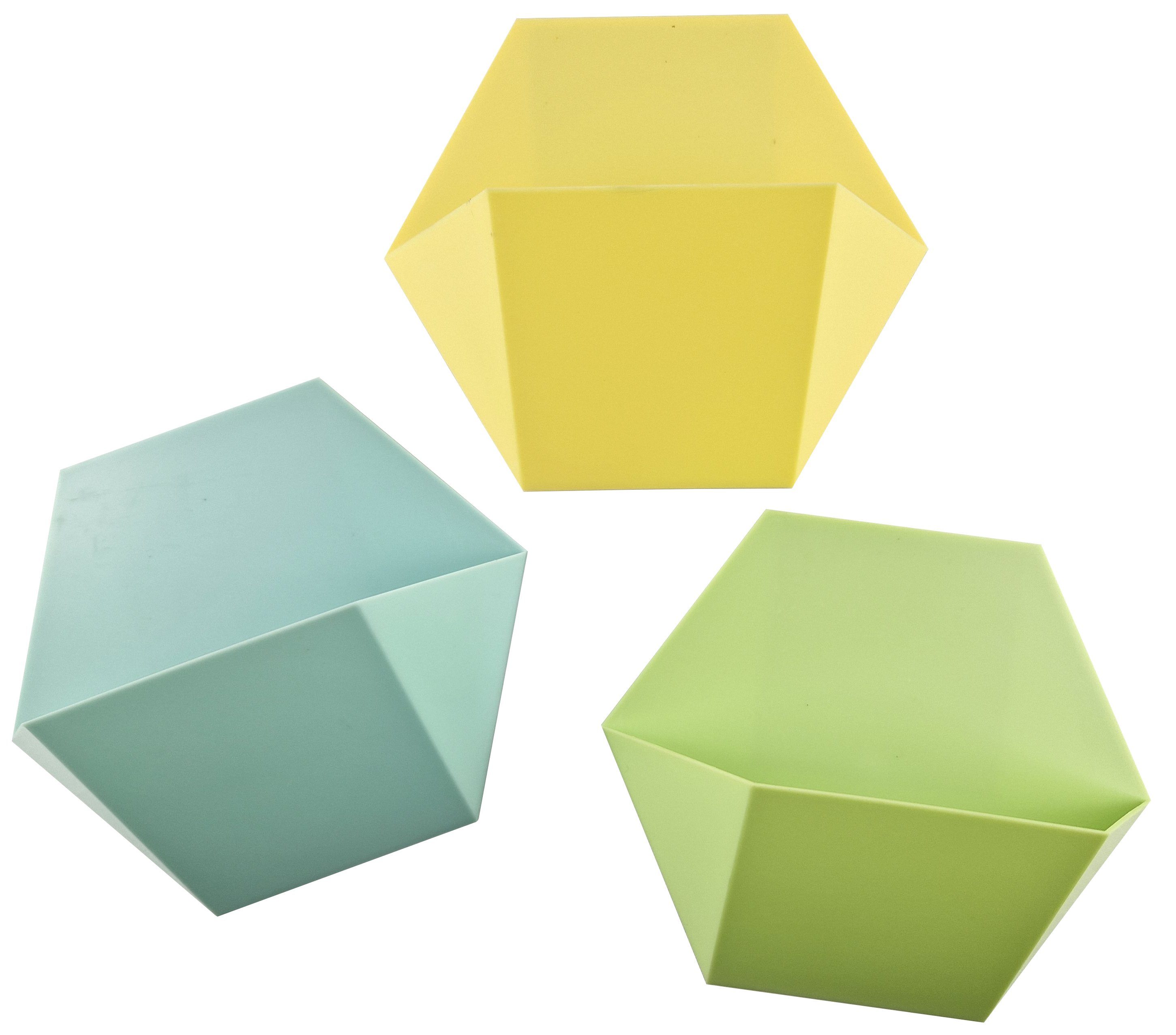 Set Lenxo (3 aus Blumentopf grün, blau gelb, St) Kunststoff Lenxo 3er Pflanztöpfe Magnetische