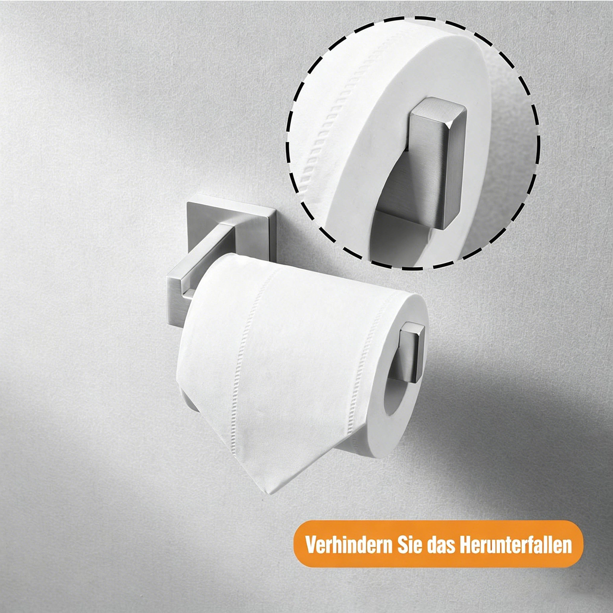 Forrlite Toilettenpapierhalter Toilettenpapierhalter aus 304 Edelstahl, 16 cm, gebürstet (zur Wandmontage für Bad und Gäste-WC) – Bild 2 von 5