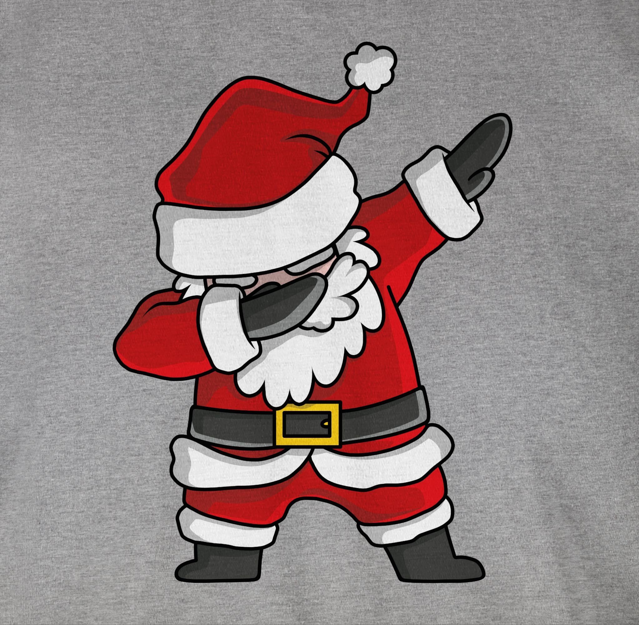 Shirtracer meliert Dabbing T-Shirt Weihnachtsmann Grau Kleidung 3 Weihachten