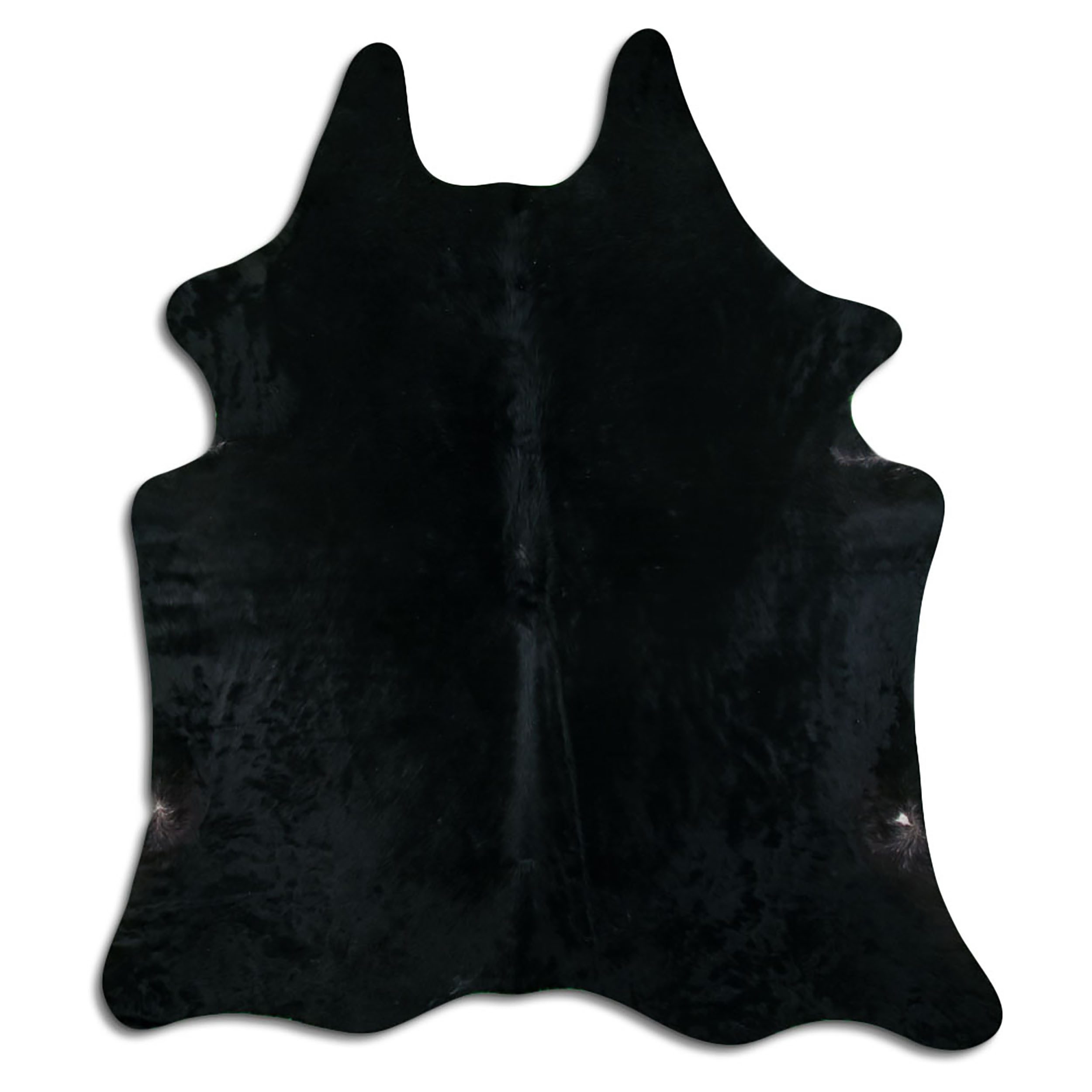 Livorio Fellteppich L220 x B210 cm - schwarz, Kuhfell, Premium Kuhfell Teppich, Rinderfell, Echtfell, black