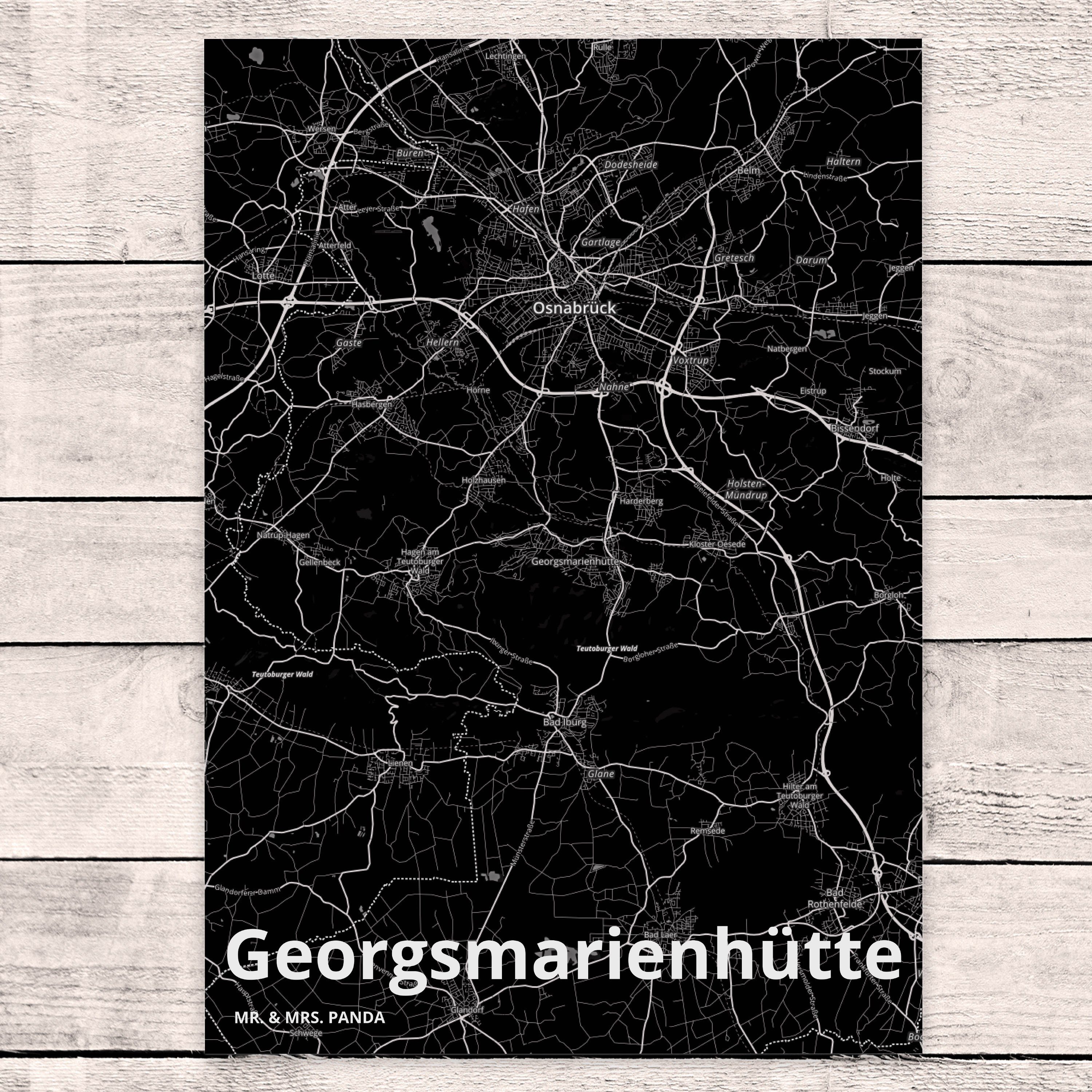 Mr. & Dorf Karte Stadt Mrs. Postkarte - Grußkarte, Panda Geschenk, Georgsmarienhütte Land Stadt
