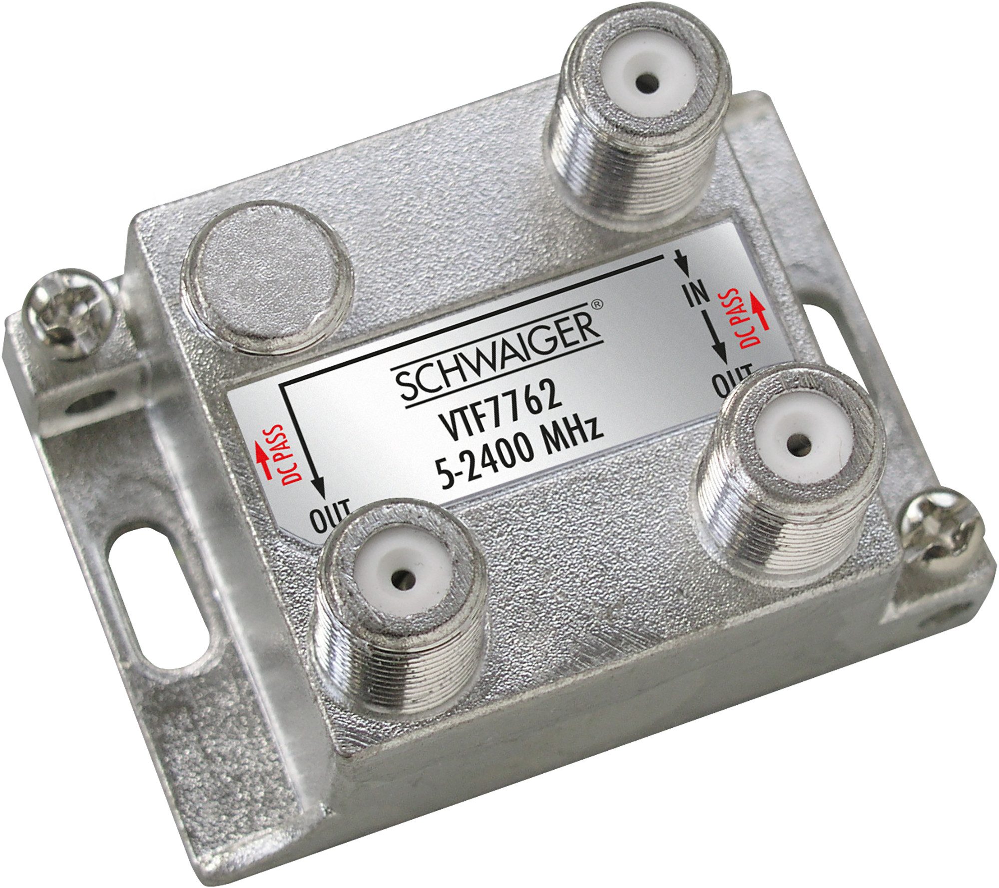 Schwaiger SAT-Verteiler VTF7762 531 (verteilt ein Signal auf zwei Teilnehmer), für Kabel-, Antennen- und Satellitenanlagen