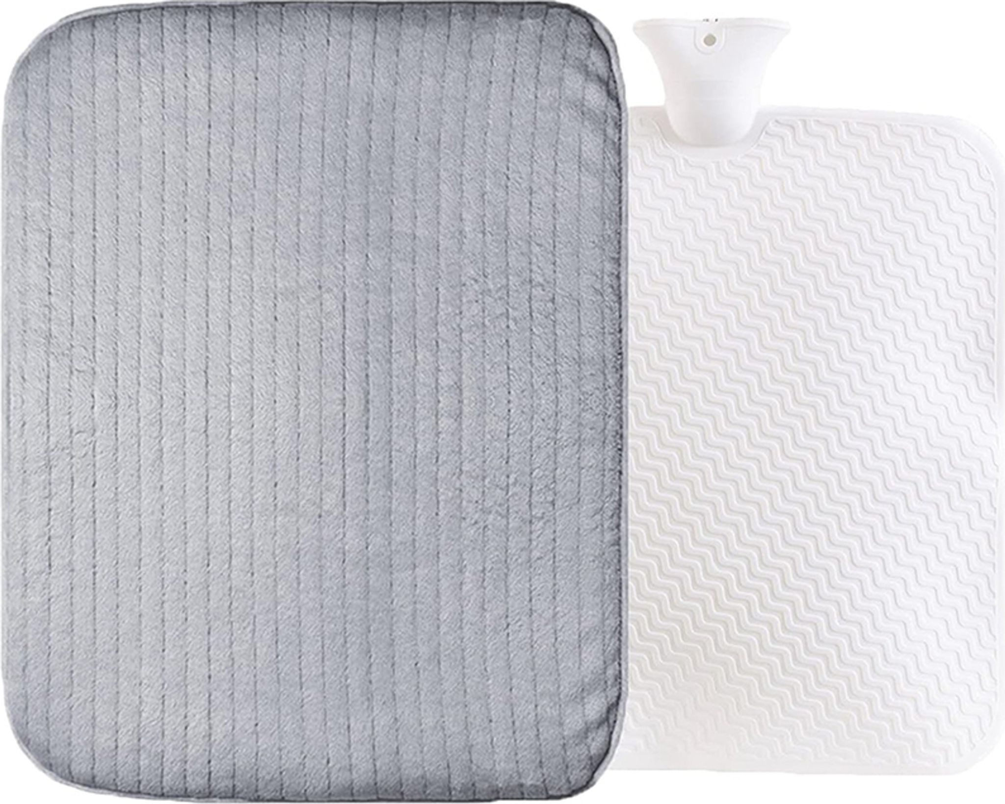 FELIXLEO Nacken-Wärmflasche Wärmflasche XXXL 9L mit Bezug Fleece Grau Nacken Füße Wärme, (1-tlg)
