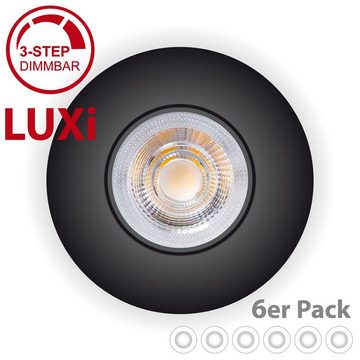 Maxkomfort LED Einbauleuchte Luxi, LED fest integriert, warmweiß, 3000K, warmweiß, Einbauspot, deckenspot, rund, schwenkbar, flach, 3 Stufen dimmbar