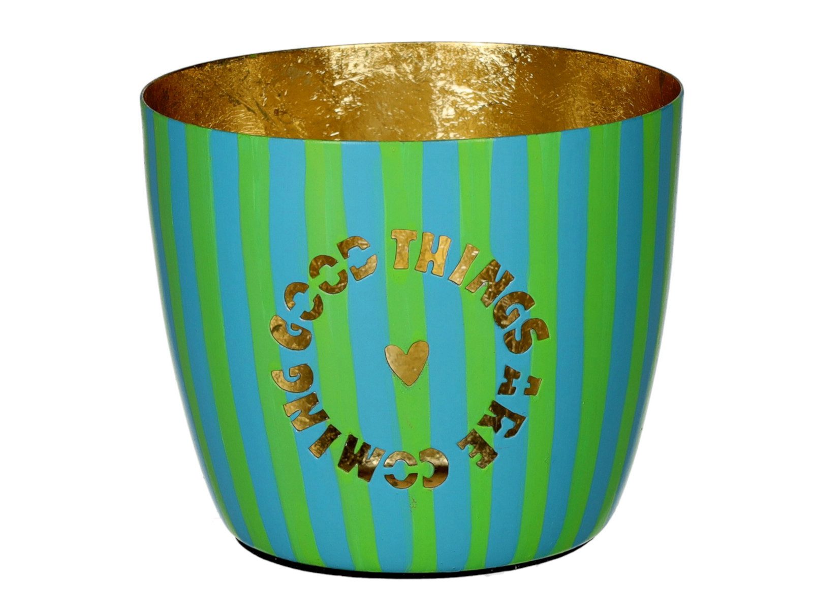 Giftcompany Windlicht Madras Windlicht M Good Things grün/gold 8,5cm