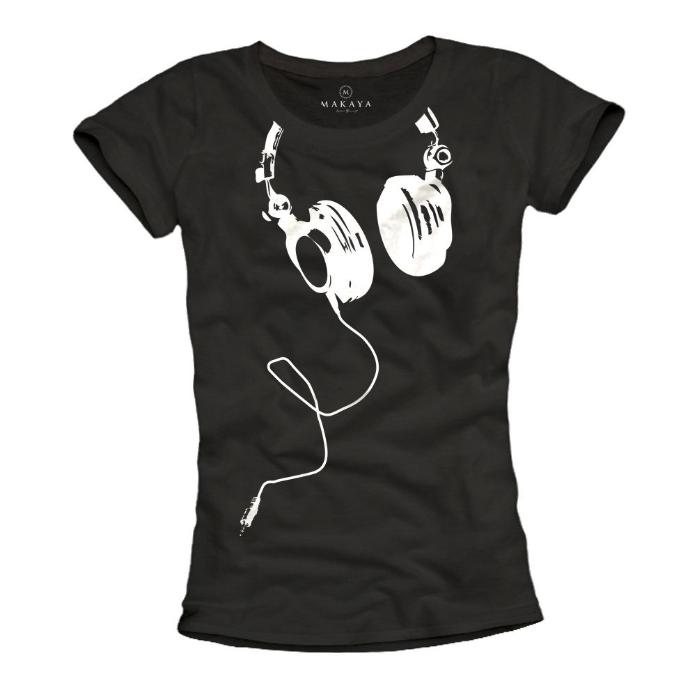 MAKAYA T-Shirt Kurzarm Damen Top Musik günstig online kaufen
