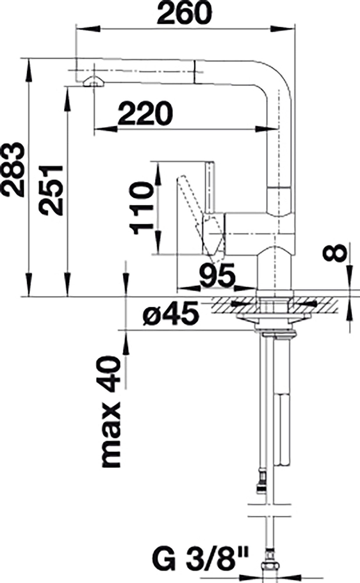 Blanco Küchenarmatur BLANCO LINUS-S Armatur, Hebel links