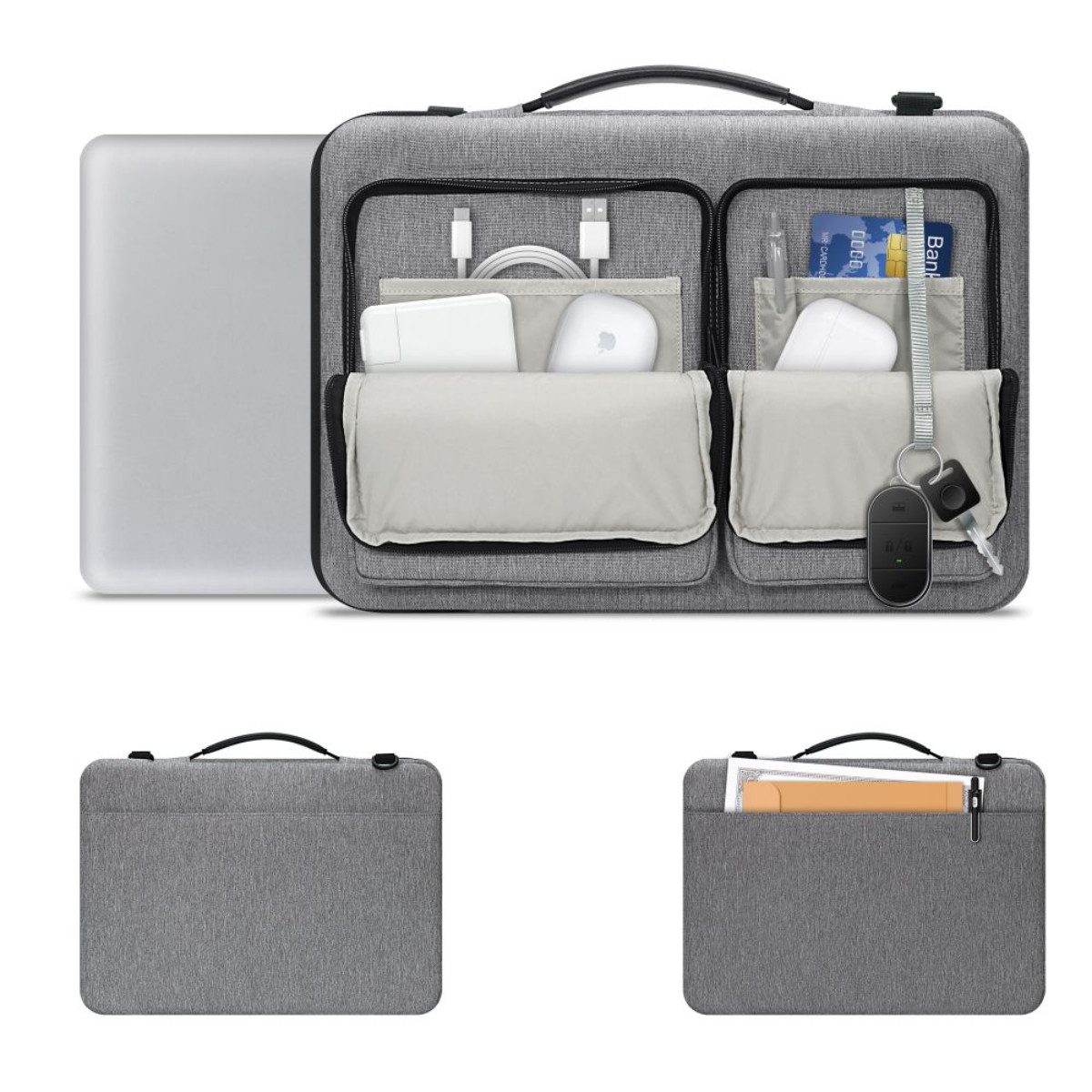 TECH PROTECT Laptoptasche Defender Bag 15-16 Zoll, Gepolsterte Laptoptasche mit mehreren Fächern