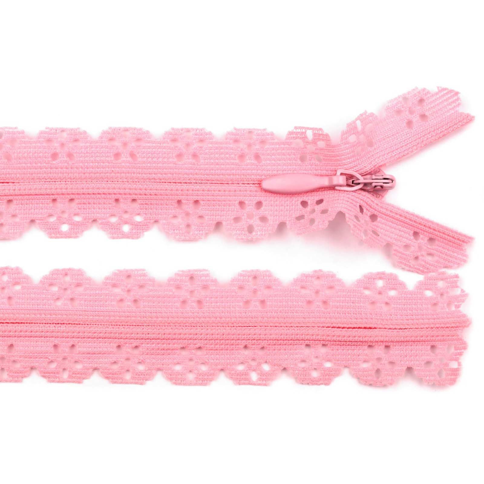 maDDma Reißverschluss 8 dekorative Spitzenreißverschlüsse 20cm nahtverdeckt, rosa