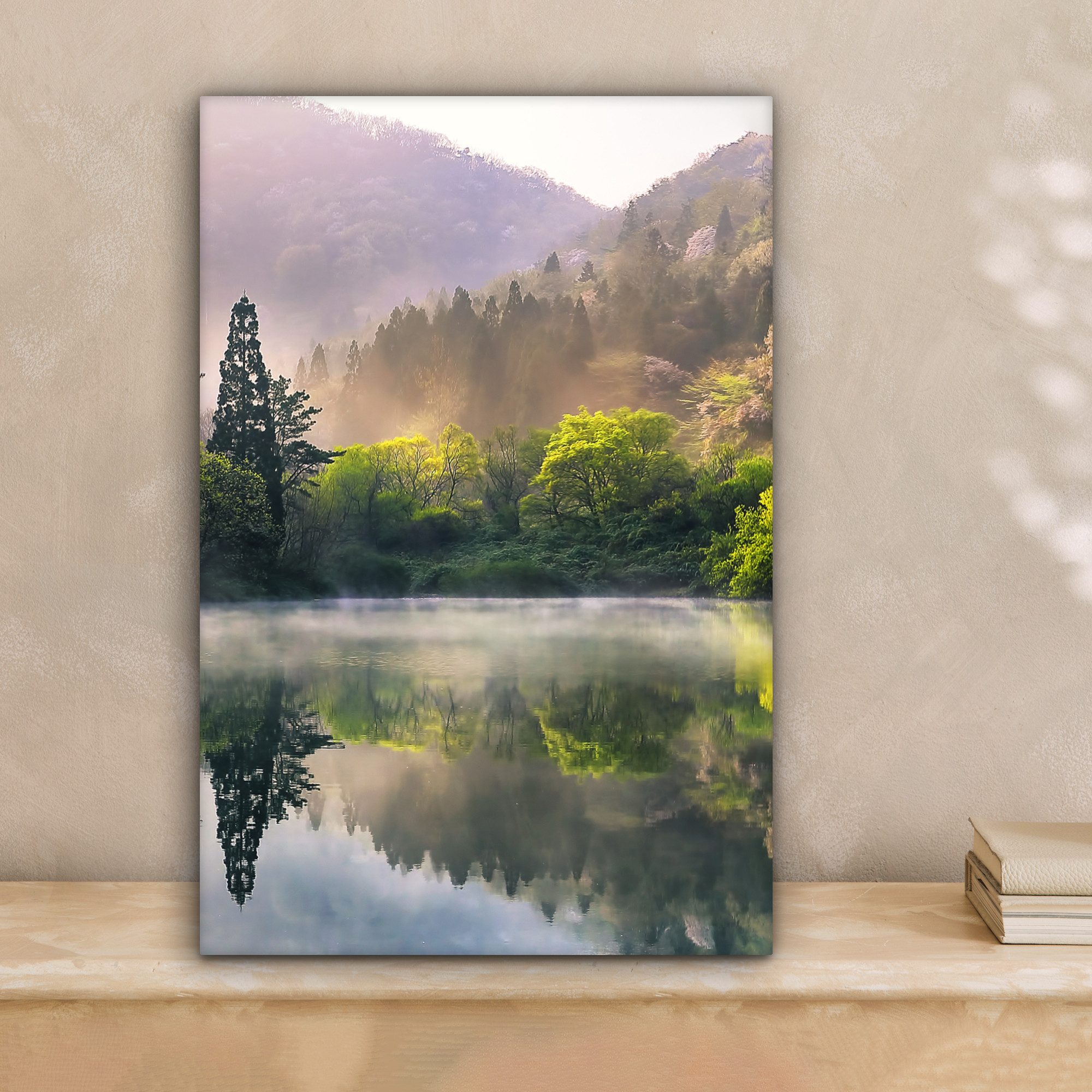 OneMillionCanvasses® Leinwandbild Natur - Bäume - Berge - See - Wasser, Fot günstig online kaufen