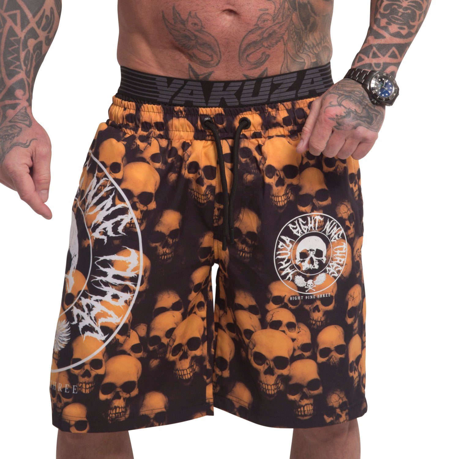 YAKUZA Boardshorts Skull Theme mit Doppelbund