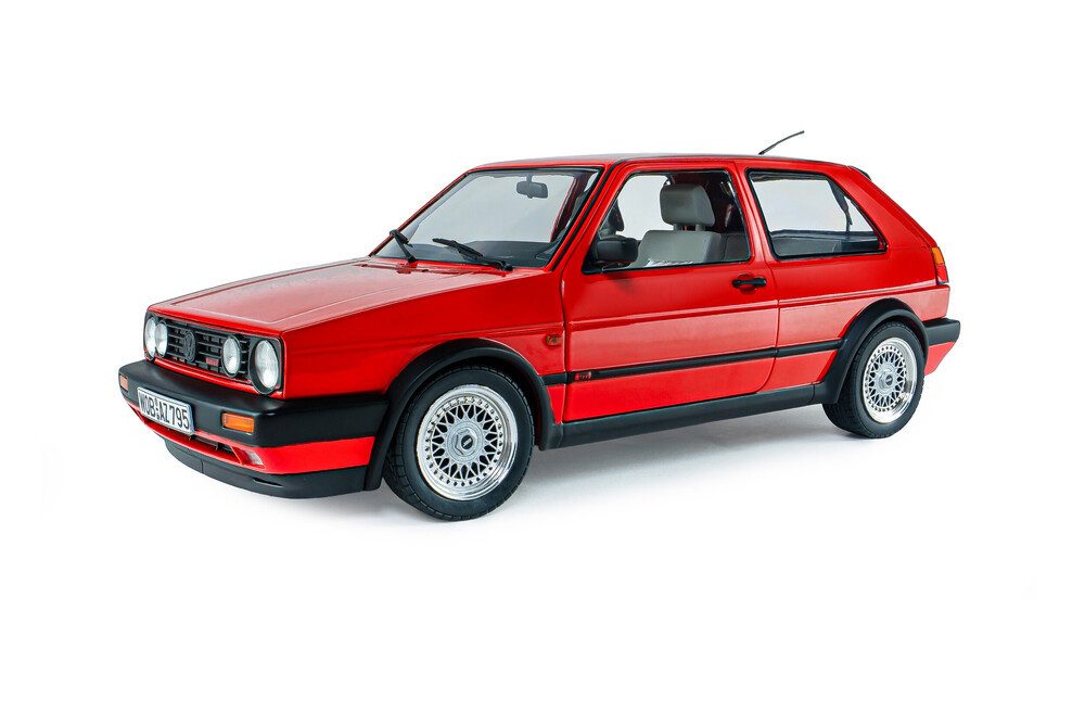 Solido Modellauto VW Golf 2 GTI 1989 rot, Maßstab 1:18