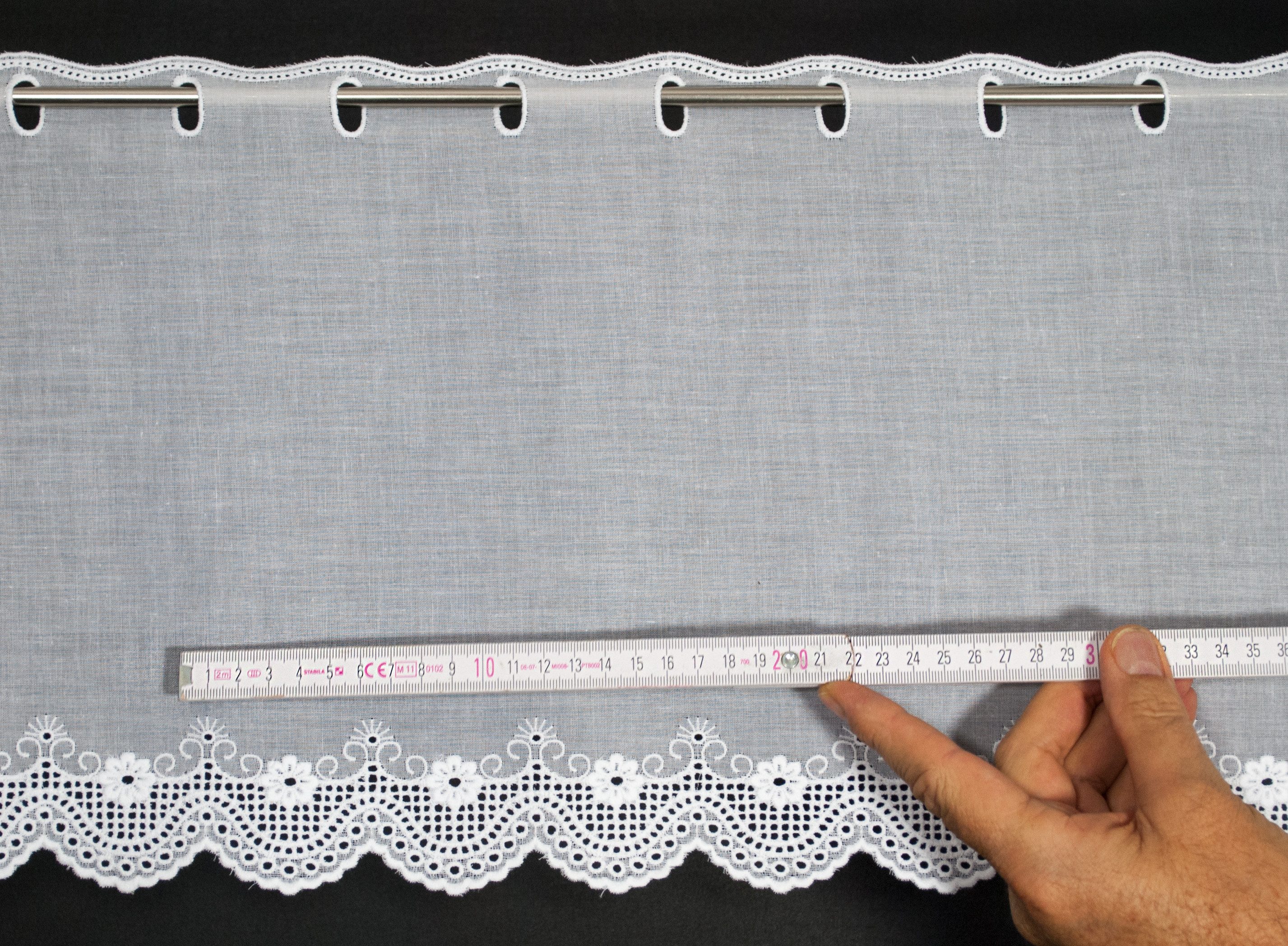 Gardinen Kranzusch Scheibengardine Blumen Abschluss (1 St), Stangendurchzug günstig online kaufen