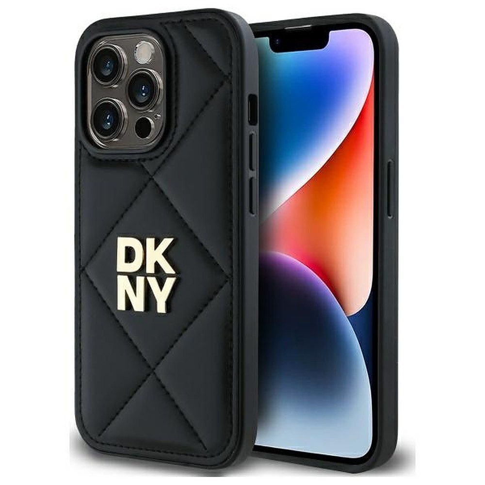 DKNY Handyhülle Gesteppte Schutzhülle, Gesteppte Optik, erhöhter Kameraschutz, Logo-Applikation