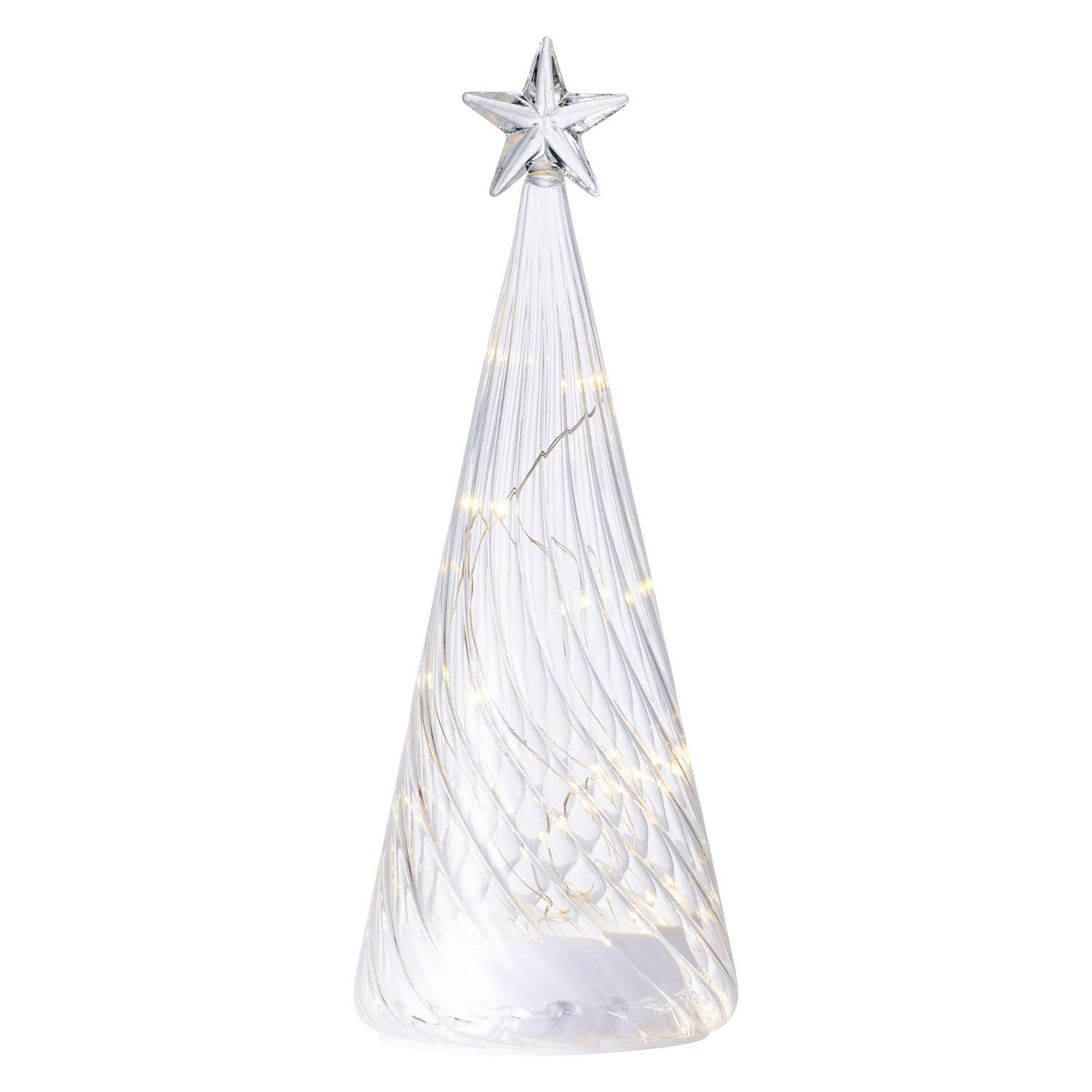 Sirius Home A/S LED-Dekofigur Leuchtbaum Wave Tree Glas klar, LED-Weihnachtsfigur aus Glas
