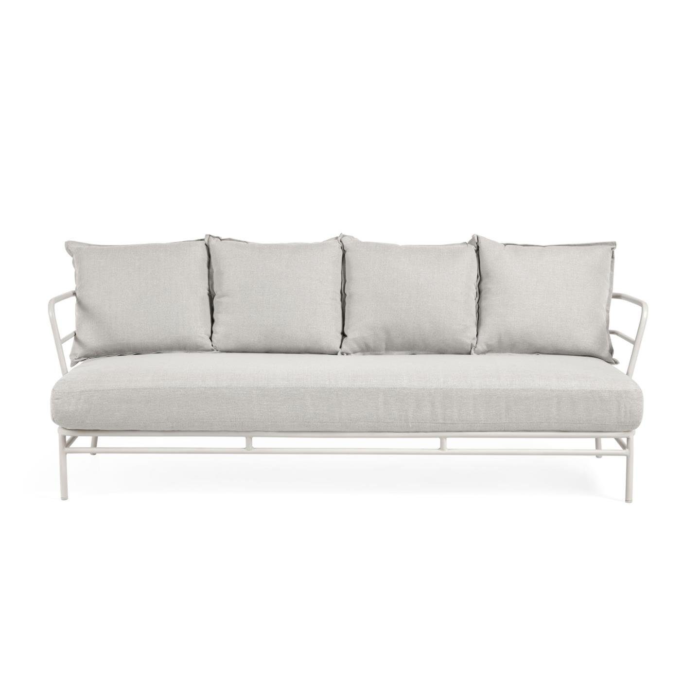 Sofa Sofa Mareluz Stahl Couch 60 197 cm Wohnzimmern 3-Sitzer x x Natur24 75