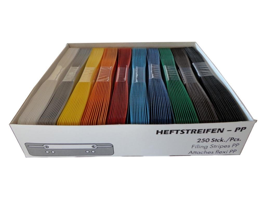Loer & Schäfer Abheftstreifen 250 (10x 25) Heftstreifen PP / 10 verschiedene Farben