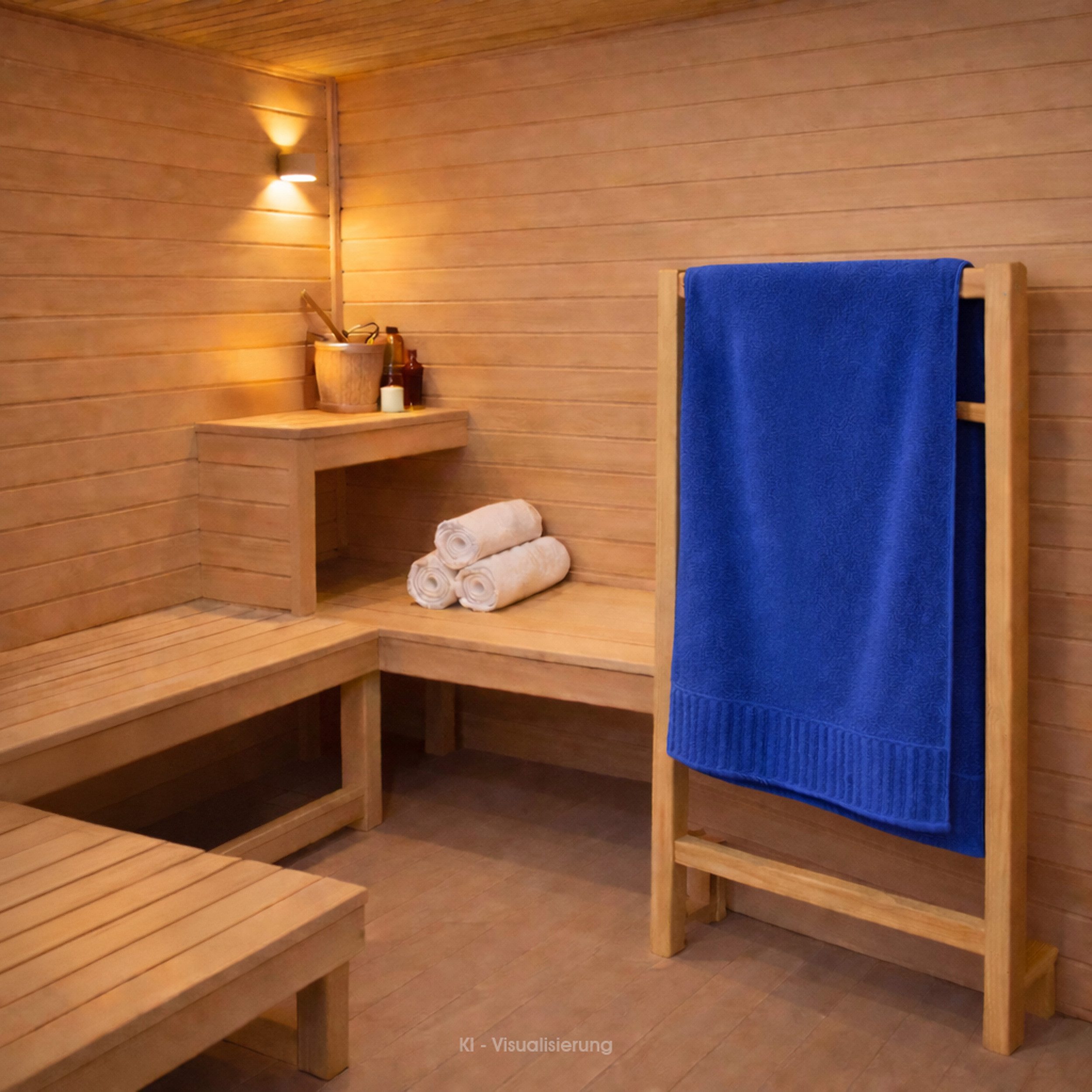 Casa Colori Saunatuch Uni, Frottier (1-St), Hohe Farbbrillanz, Einfache Pflege