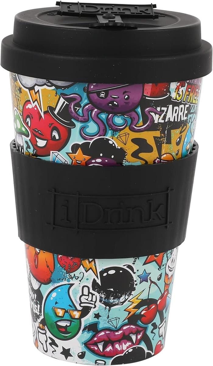 I-Drink Thermobecher IDRINK® RPET-Kaffeebecher mit Silikonverschluss 435 ml Becher Urban