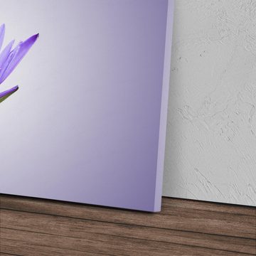 Sinus Art Leinwandbild 120x80cm Wandbild auf Leinwand Lila Lotusblume Lotus Blume Blüte Kunst, (1 St)
