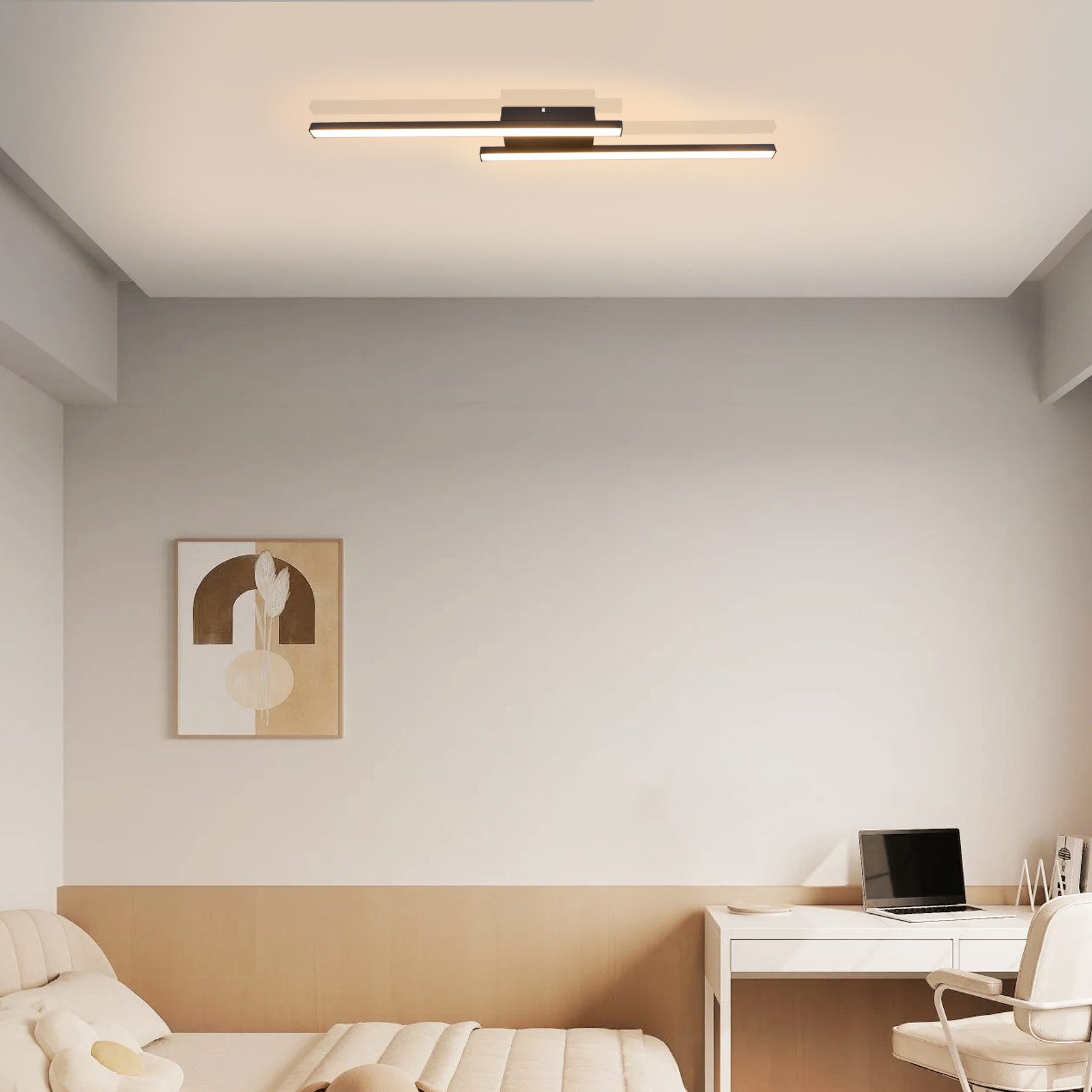 ZMH LED Deckenleuchte Wohnzimmer Schwarz Modern günstig online kaufen