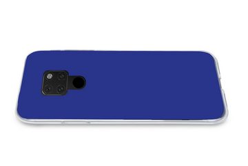 MuchoWow Handyhülle Blau - Einfarbig - Dunkelblau, Handyhülle Huawei P40 Lite, Handy Case, Silikon, Bumper Case