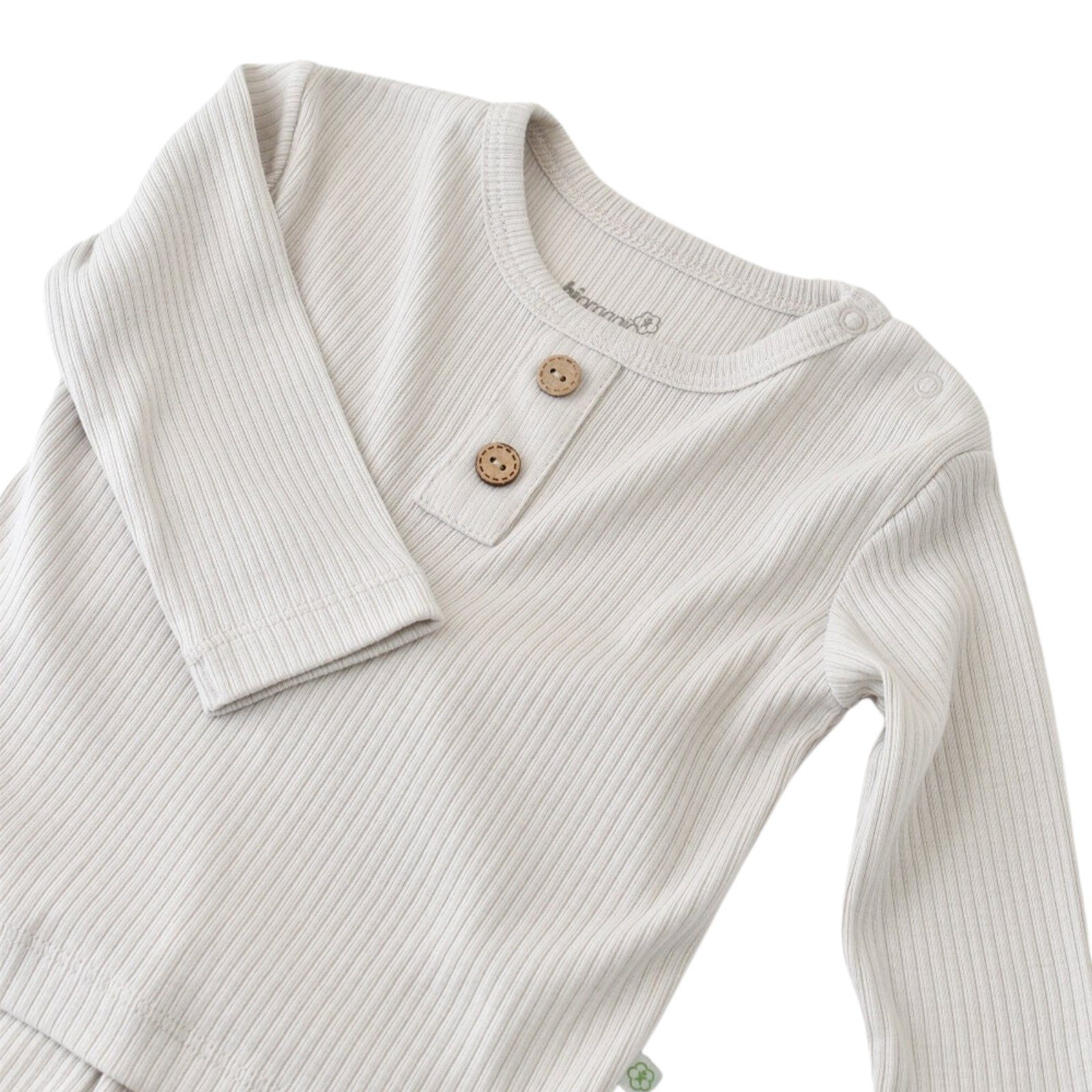 biorganic Schlafanzug Relax grau Mädchen + Textilstruktur, 2 Unisex 50% Set Modal Jungen 50% Langarmshirt Bio-Baumwolle Modal für Shirt tlg., 56-74 Hose) Hose & Baby Größe und (Pyjama-Set, gerippte