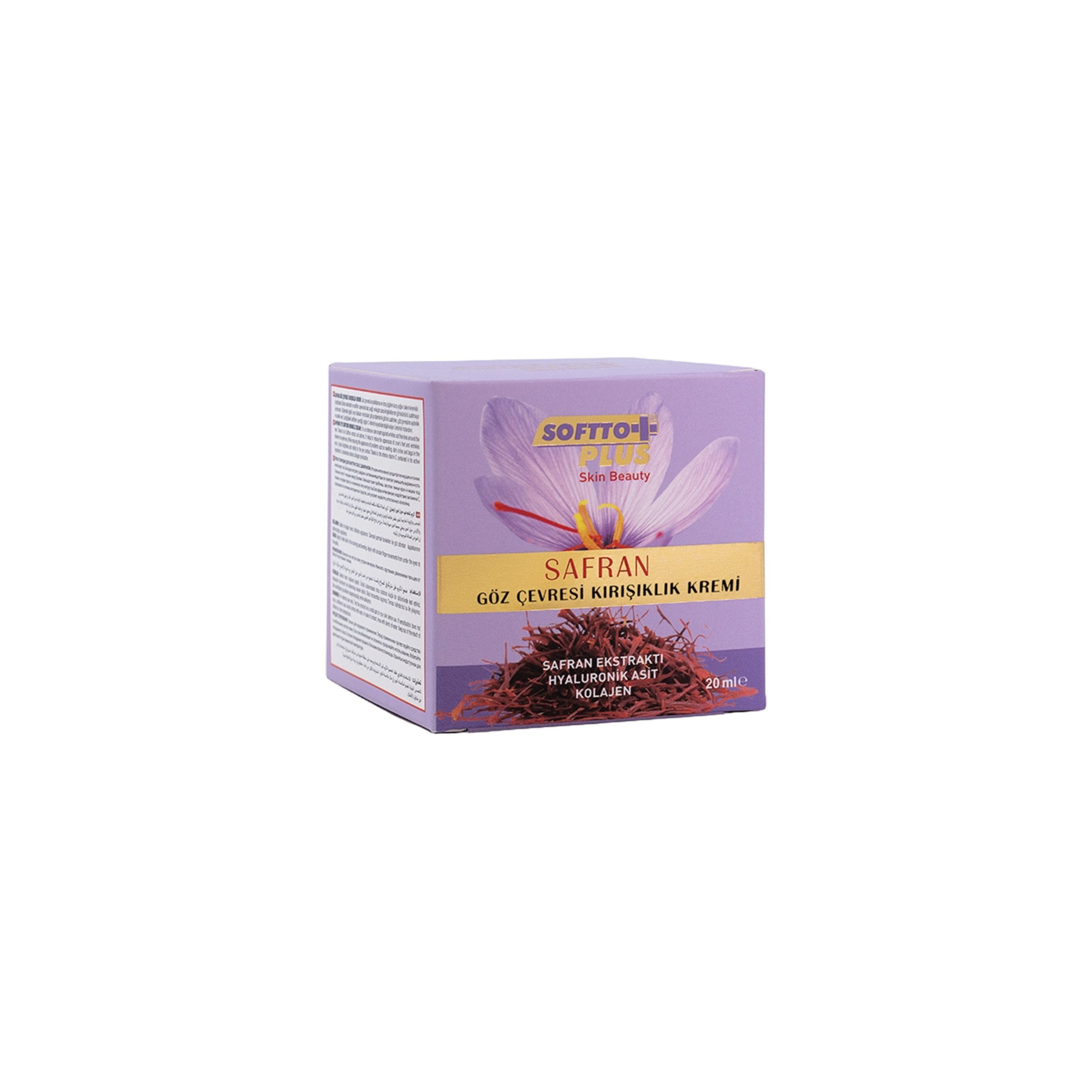 Anti-Aging-Augencreme Softto+Plus Eye Contour Wrinkle Cream Safran, Hyaloron, Collagen 20ml