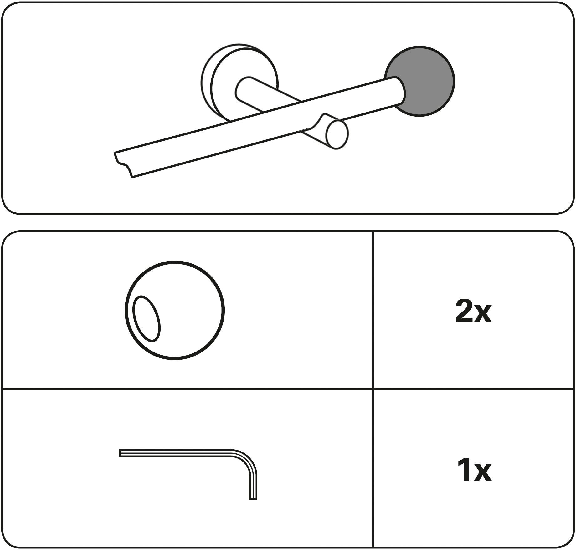 Gardinenstangen-Endstück Memphis, GARDINIA, (2-St), Serie 16 mm Memphis Ø Einzelprogramm messingfarben