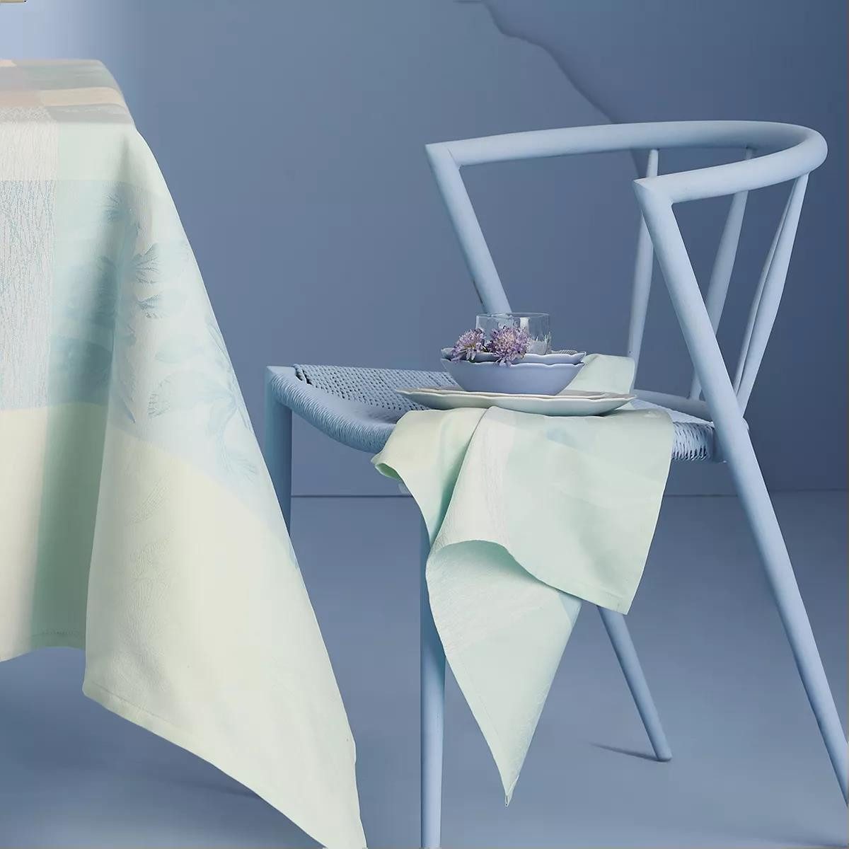 Garnier Thiebaut Stoffserviette Servietten (4x Set) Mille Iris D'Eau Aqua 55x55 cm, (4 St)