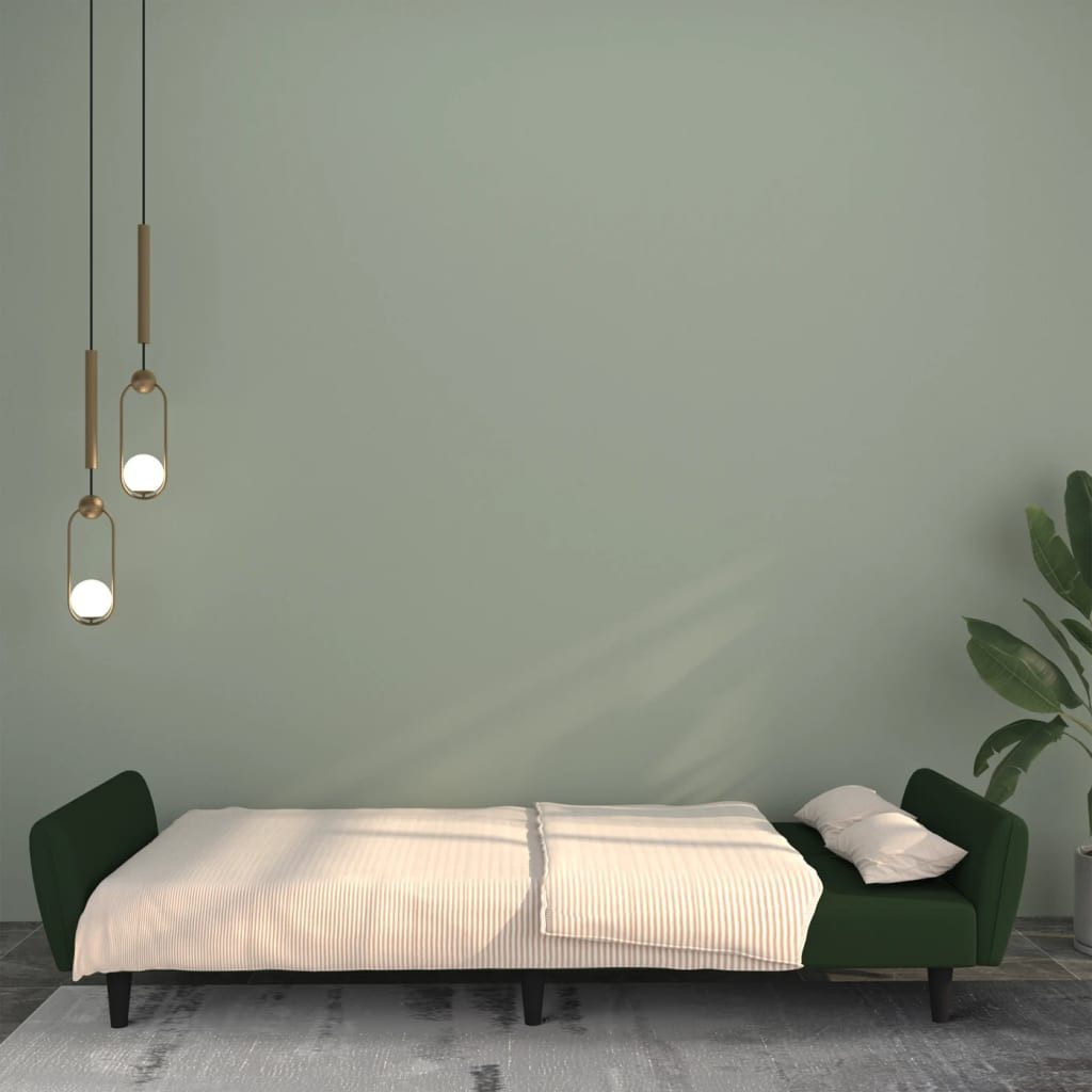 vidaXL Sofa Schlafsofa 2-Sitzer Dunkelgrün Samt günstig online kaufen